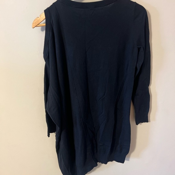 All Saints Sago Cold Shoulder Sweater Dress Silk Cotton Washed Black Size 4 - Picture 8 of 9